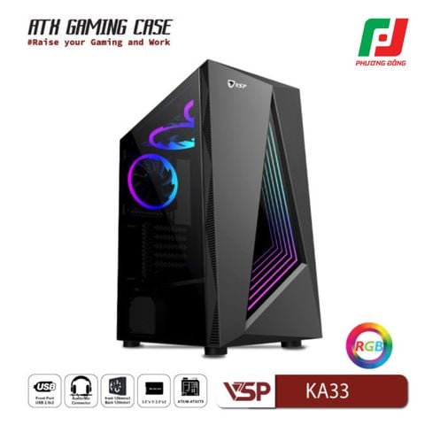  VỎ CASE MÁY TÍNH VSP GAMING KA33 ĐEN/TRẮNG 