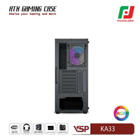  VỎ CASE MÁY TÍNH VSP GAMING KA33 ĐEN/TRẮNG 