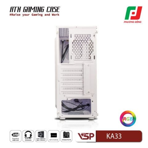  VỎ CASE MÁY TÍNH VSP GAMING KA33 ĐEN/TRẮNG 