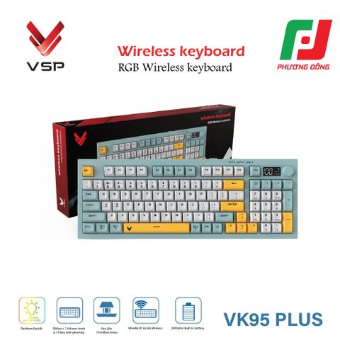  BÀN PHÍM KHÔNG DÂY 3 CHẾ ĐỘ VSP VK95 PLUS 