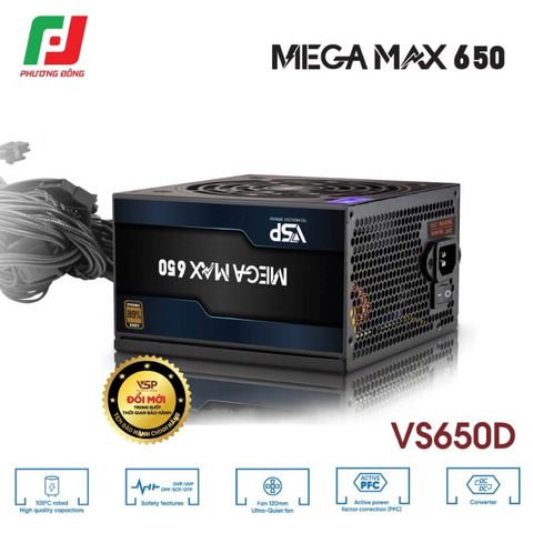  NGUỒN MÁY TÍNH VSP MEGAMAX VS650D 650W 