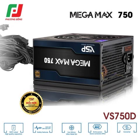  NGUỒN MÁY TÍNH VSP MEGAMAX VS750D 750W 