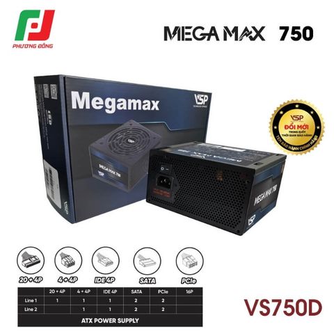  NGUỒN MÁY TÍNH VSP MEGAMAX VS750D 750W 