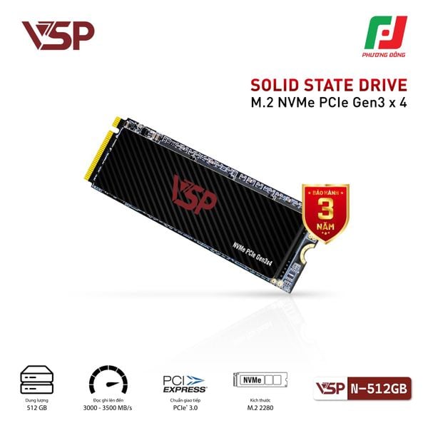  Ổ CỨNG SSD VSP NVMe - PCLe ReV3 N-512GB 