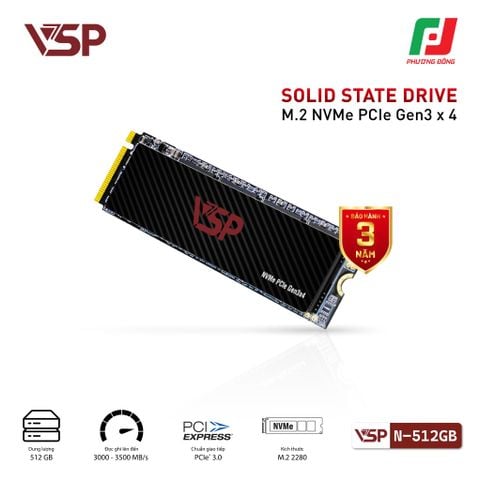  Ổ CỨNG SSD VSP NVMe - PCLe ReV3 N-512GB 