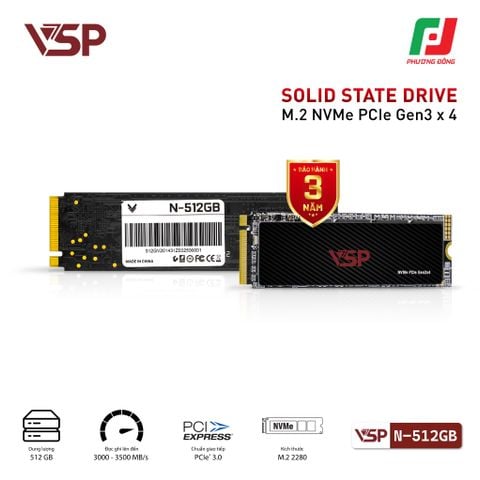  Ổ CỨNG SSD VSP NVMe - PCLe ReV3 N-512GB 