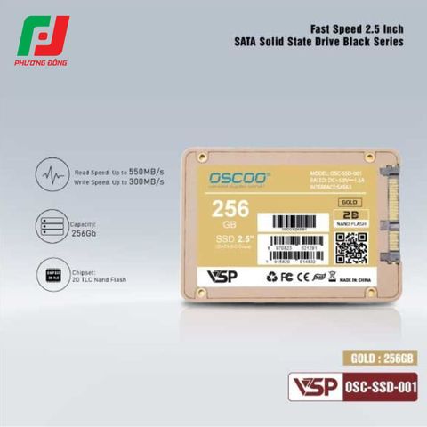  SSD OSCOO 256GB 2.5INCH SATA3 GOLD/BLACK 