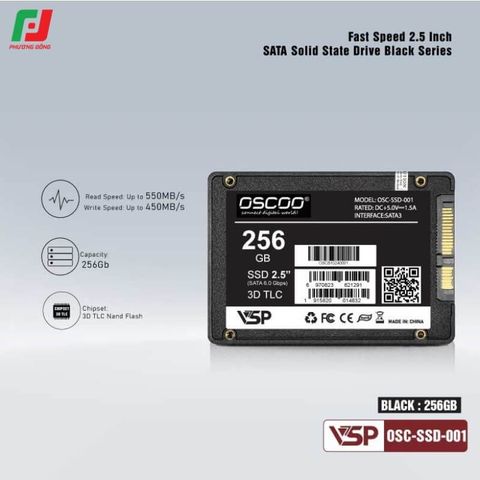  SSD OSCOO 256GB 2.5INCH SATA3 GOLD/BLACK 