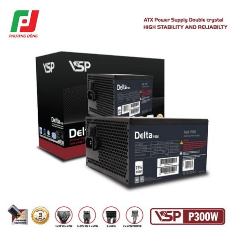  NGUỒN MÁY TÍNH VSP P300W (300W/ ATX/ FAN 120MM/ SILENT) 