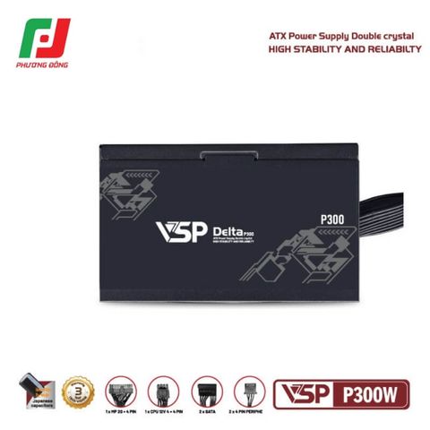  NGUỒN MÁY TÍNH VSP P300W (300W/ ATX/ FAN 120MM/ SILENT) 
