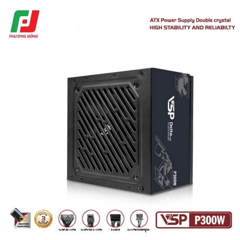  NGUỒN MÁY TÍNH VSP P300W (300W/ ATX/ FAN 120MM/ SILENT) 