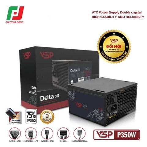  NGUỒN MÁY TÍNH VSP P350W (350W/ ATX/ FAN 120MM/ SILENT) 