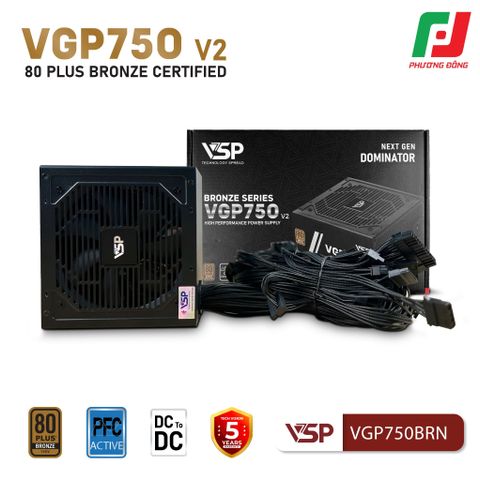  BỘ NGUỒN MÁY TÍNH VSP VGP750BRN V2 (750W| 80PLUS BRONZE| ATX 3.1| PCLE 5.1) 
