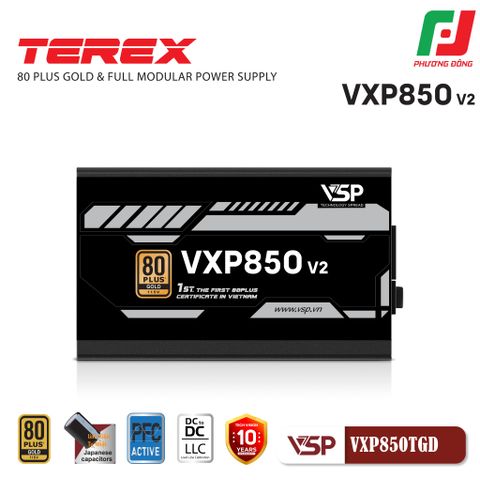  NGUỒN MÁY TÍNH VSP TEREX VXP850TGD 850W 80 PLUS GOLD VER2 ATX3.1 PCLE5.1 