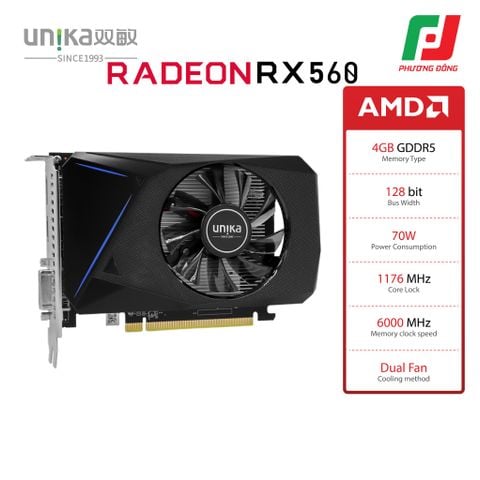  VGA UNIKA RADEON RX560 4G GDDR5 (128 BIT) 