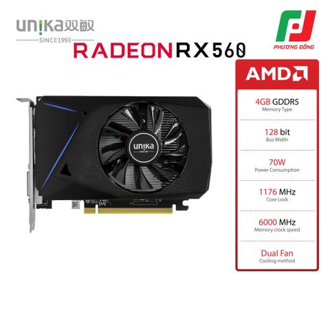  VGA UNIKA RADEON RX560 4G GDDR5 (128 BIT) 