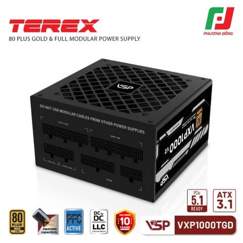  NGUỒN MÁY TÍNH VSP TEREX VXP1000TGD 1000W 80PLUS GOLD VER2 ATX3.1 PCLE 5.1 