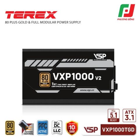  NGUỒN MÁY TÍNH VSP TEREX VXP1000TGD 1000W 80PLUS GOLD VER2 ATX3.1 PCLE 5.1 