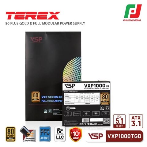  NGUỒN MÁY TÍNH VSP TEREX VXP1000TGD 1000W 80PLUS GOLD VER2 ATX3.1 PCLE 5.1 