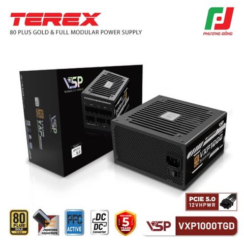  NGUỒN MÁY TÍNH VSP TEREX VXP1000TGD 1000W 80 PLUS GOLD - FULL MODULAR 