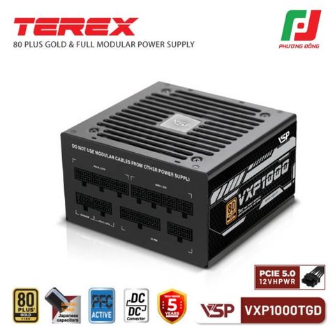 NGUỒN MÁY TÍNH VSP TEREX VXP1000TGD 1000W 80 PLUS GOLD - FULL MODULAR 