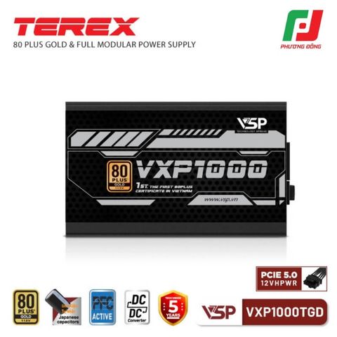  NGUỒN MÁY TÍNH VSP TEREX VXP1000TGD 1000W 80 PLUS GOLD - FULL MODULAR 