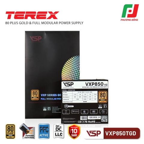  NGUỒN MÁY TÍNH VSP TEREX VXP850TGD 850W 80 PLUS GOLD VER2 ATX3.1 PCLE5.1 