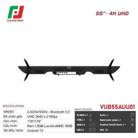  Smart Tivi VSP Ultra 55 inch VUB55AUU01 4K UHD 60Hz 