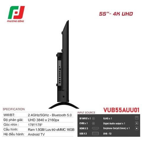  Smart Tivi VSP Ultra 55 inch VUB55AUU01 4K UHD 60Hz 