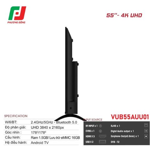  Smart Tivi VSP Ultra 55 inch VUB55AUU01 4K UHD 60Hz 