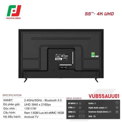  Smart Tivi VSP Ultra 55 inch VUB55AUU01 4K UHD 60Hz 
