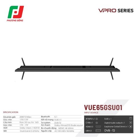  Smart Tivi VSP VUE65GSU01 65 inch 4K UHD 60Hz 