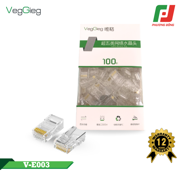  ĐẦU BẤM MẠNG - HẠT MẠNG VEGGIEG RJ45 CAT5 V-E003 