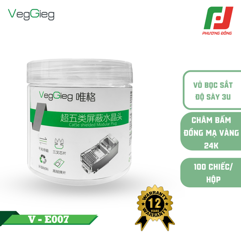  ĐẦU BẤM MẠNG-HẠT MẠNG RJ45 CAT5 (BỌC SẮT) V-E007 
