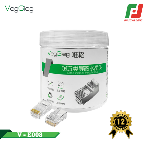  ĐẦU BẤM MẠNG - HẠT MẠNG RJ45 CAT6 V-E008 