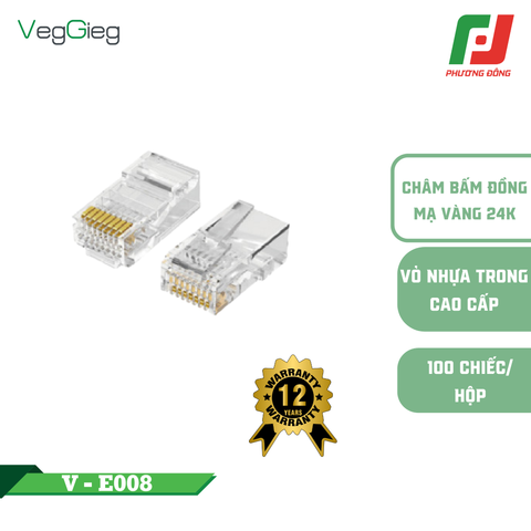  ĐẦU BẤM MẠNG - HẠT MẠNG RJ45 CAT6 V-E008 