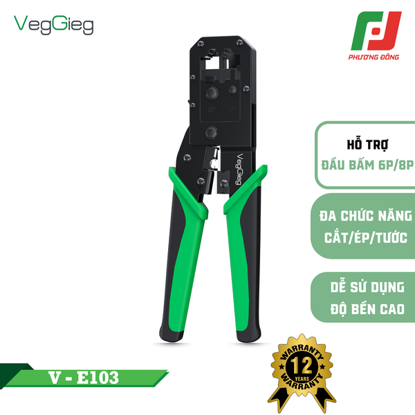  KÌM BẤM MẠNG VEGGIEG RJ56 CAT5 CAT6 CHUYÊN DỤNG V-E103 
