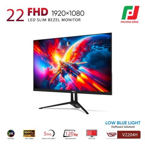  MÀN HÌNH PHẲNG VSP V2204H (120HZ| 21.5| VA| FHD| 5MS) 