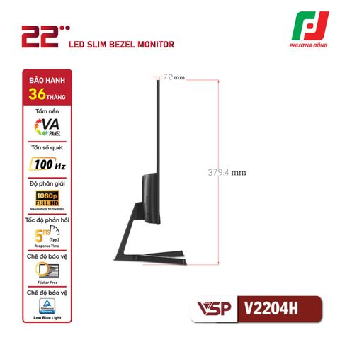  MÀN HÌNH PHẲNG VSP V2204H (21.5INCH/ VA/ FHD/ 100HZ/ 5MS) 