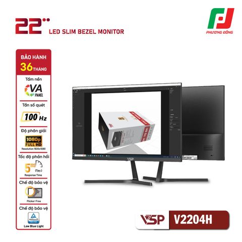  MÀN HÌNH PHẲNG VSP V2204H (21.5INCH/ VA/ FHD/ 100HZ/ 5MS) 