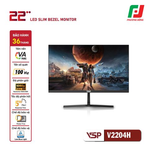  MÀN HÌNH PHẲNG VSP V2204H (21.5INCH/ VA/ FHD/ 100HZ/ 5MS) 