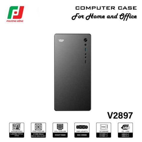  VỎ CASE VSP V2897 (MID TOWER| NO FAN) 