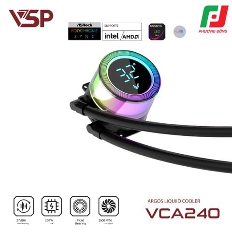  Tản Nhiệt Nước AIO CPU VSP VCA-240 ARGB (240MM) 