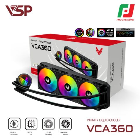  TẢN NHIỆT NƯỚC VSP AIO CPU VCA-360 (360mm / 280W / Socket Đa Năng / ARGB) 
