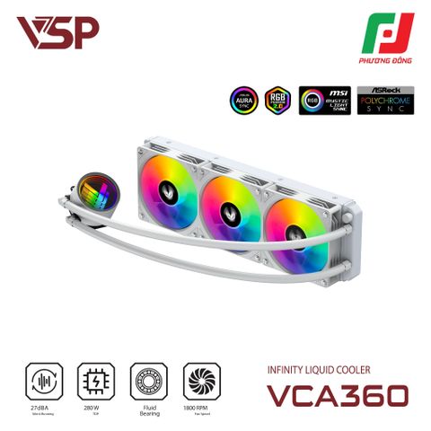  TẢN NHIỆT NƯỚC VSP AIO CPU VCA-360 (360mm / 280W / Socket Đa Năng / ARGB) 