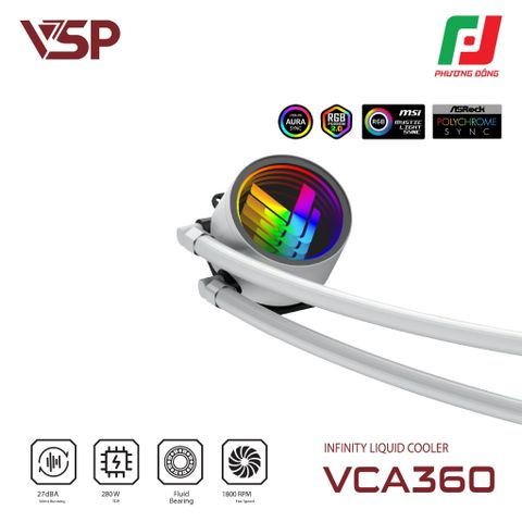  TẢN NHIỆT NƯỚC VSP AIO CPU VCA-360 (360mm / 280W / Socket Đa Năng / ARGB) 