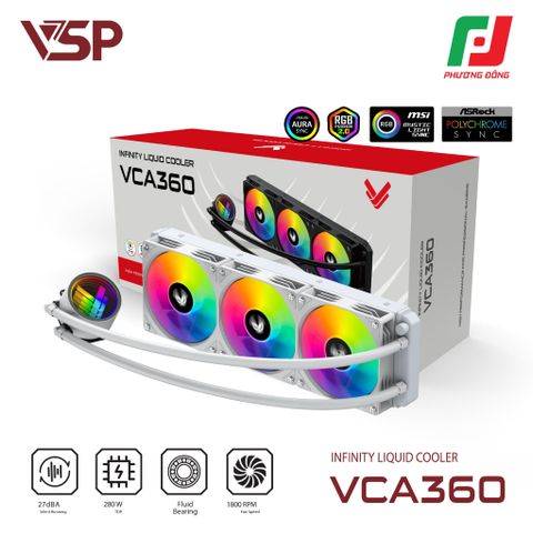  TẢN NHIỆT NƯỚC VSP AIO CPU VCA-360 (360mm / 280W / Socket Đa Năng / ARGB) 