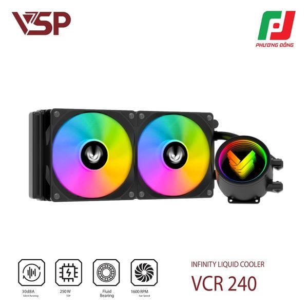  TẢN NHIỆT NƯỚC VSP INFINITY LIQUID COOLER VCR-240 ĐEN/TRẮNG 
