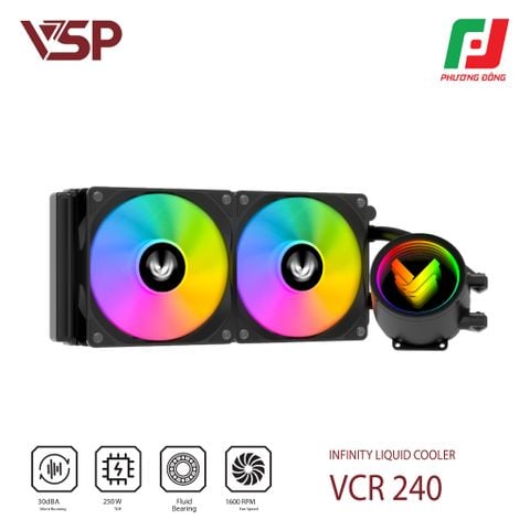  TẢN NHIỆT NƯỚC VSP INFINITY LIQUID COOLER VCR-240 ĐEN/TRẮNG 