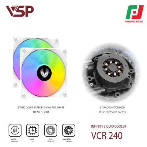  TẢN NHIỆT NƯỚC VSP INFINITY LIQUID COOLER VCR-240 ĐEN/TRẮNG 